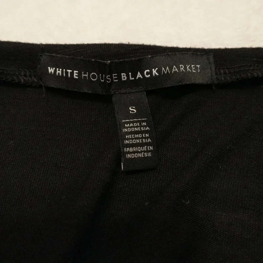 White House Black Market Black Crochet Trim Top